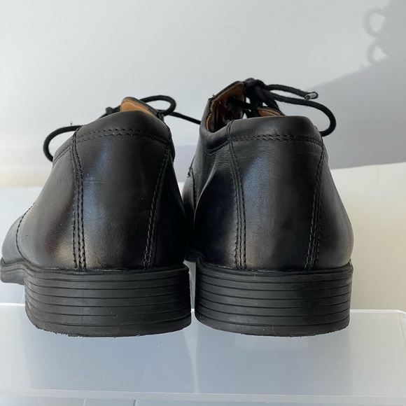 Clarks Men\'s Black Leather Oxford Comfort Lace Up Dress Shoes, Sz 10M